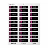 Étiquette Zèbre rose chaud et ruban graphique arc (Feuille entière)