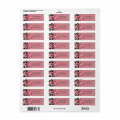Étiquette Zèbre Rose Et Blanc Avec Gemmes Argent (Feuille entière)