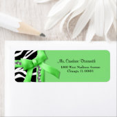 Étiquette Zèbre Vert Lime Et Blanc Gratuit Avec Gemmes Argen (En situation)