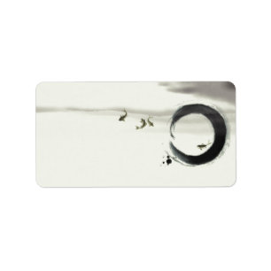 Étiquette Zen Circle Enso Koi Brush Peinture Art