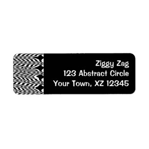 Étiquette Zigzag Abstrait noir et blanc