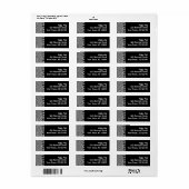 Étiquette Zigzag Abstrait noir et blanc (Feuille entière)