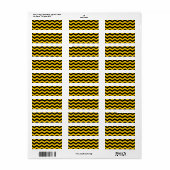 Étiquette Zigzag or et noir (Feuille entière)