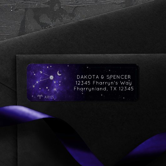 Étiquette Zodiac Purple Aries | Horoscope d'astrologie cosmi