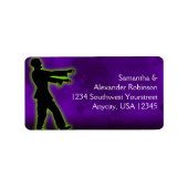 Étiquette Zombie vert sur violet (Devant)