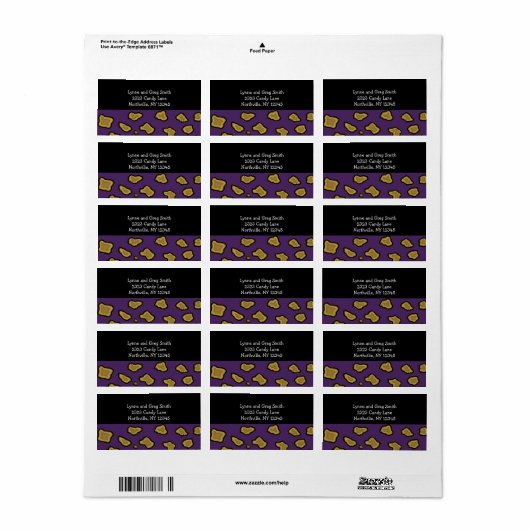 Étiquette Zones de léopard pourpres (Feuille entière)