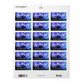 Étiquette Zorangées de Tanzanite, fleurs de magenta bleu vio (Feuille entière)