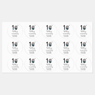 Étiquettes 10e anniversaire du mariage nom photo bold lettre
