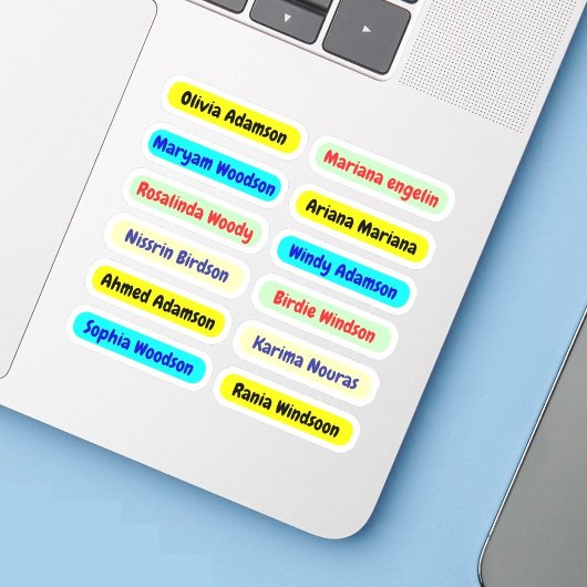 étiquettes 12 ID étanche longue | Stickers de nom