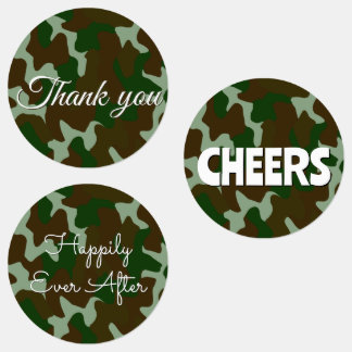 Étiquettes 15-set Gras de camouflage vert et marron foncé