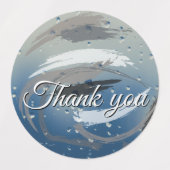 Étiquettes 15-set Monochrome Black, White & Gray Brushstrokes (Design 1)