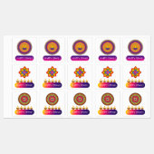 Étiquettes #1.Joyeux Diwali, la fête des lumières de l'Inde (Feuille)