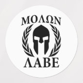 Étiquettes 20 Laurels de guerriers spartiates Molon Labe (Design 2)