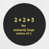 Étiquettes 2 + 2 = 5 Blague de maths drôle (Design 1)