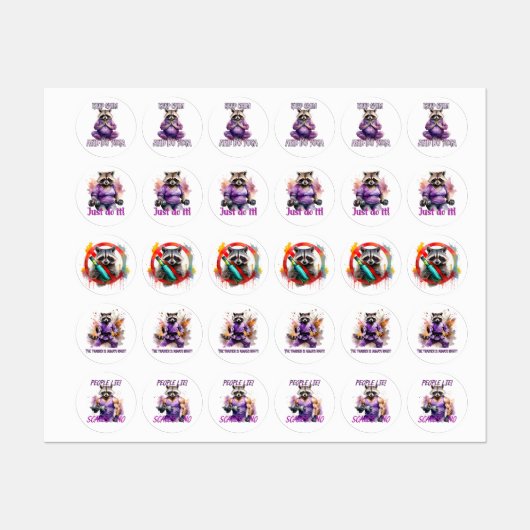 Étiquettes 5 en 1 design sur le thème du sport (Feuille)