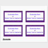 Étiquettes à Customiser, chic violet et Motif bleu (Feuille)