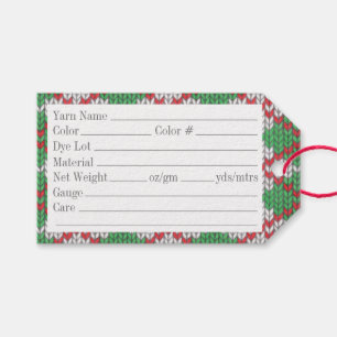 ÉTIQUETTES À FIL POUR TRICOT ARGYLE NOËL 8,9 cm x