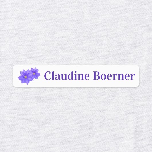 Étiquettes à repasser Fleurs de Clématite (Design 1)