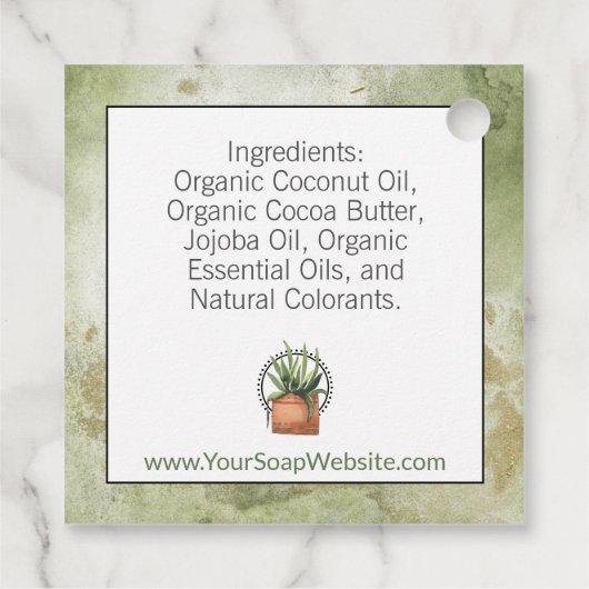 Étiquettes à suspendre pour savon fait main, aquar (Dos)