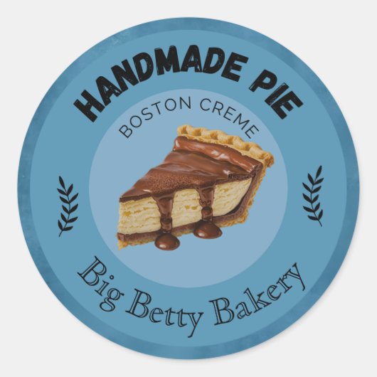 Étiquettes à tarte à crème Boston personnalisés | (Devant)