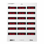 Étiquettes à vendre (Feuille entière)