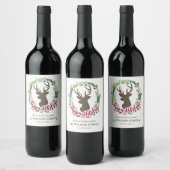 Étiquettes à vin personnalisables avec tête de cer (Bouteilles)