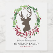 Étiquettes à vin personnalisables avec tête de cer (Étiquettes simples)