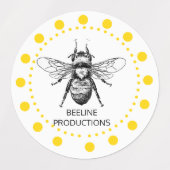Étiquettes Abeille jaune mignonne (Design 2)
