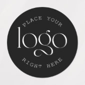 Étiquettes Add Your Own Logo Custom Business Modern Black (Design 1)