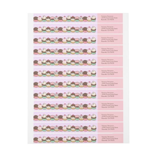 Étiquettes Adhésives Cupcakes (Feuille)