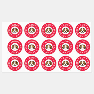 Étiquettes Adopter, Secourir, Promouvoir Bandaid de chien m