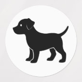 Étiquettes Adorable Noir Chiot Silhouette Vinyl (Design 1)