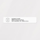 Étiquettes adresse de retour étanches avec logo pe (Design 1)