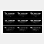 Étiquettes Adresse de retour moderne en gras noir et blanc (Feuille)