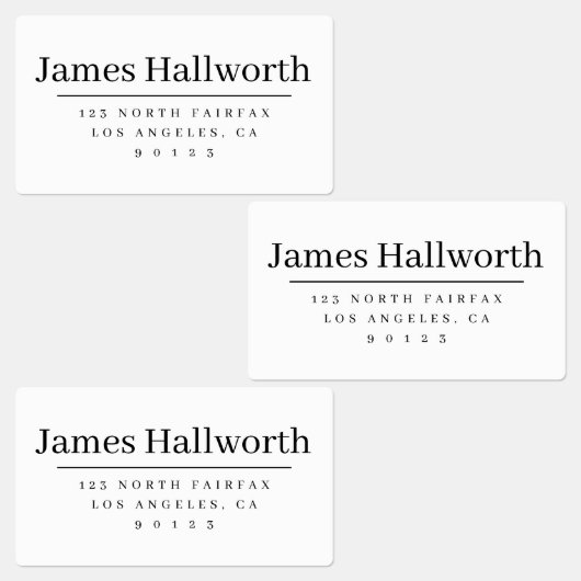 Étiquettes Adresse de retour simple et moderne noir et blanc (Groupe)