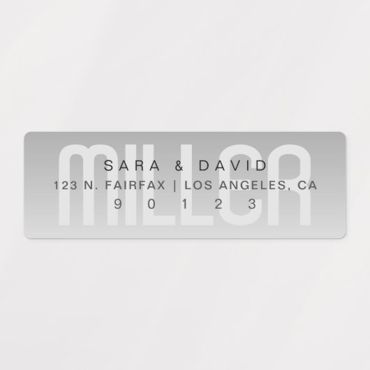 Étiquettes Adresse Ombre gris de fond étanche (Design 1)