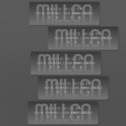 Étiquettes Adresse Ombre gris foncé étanche