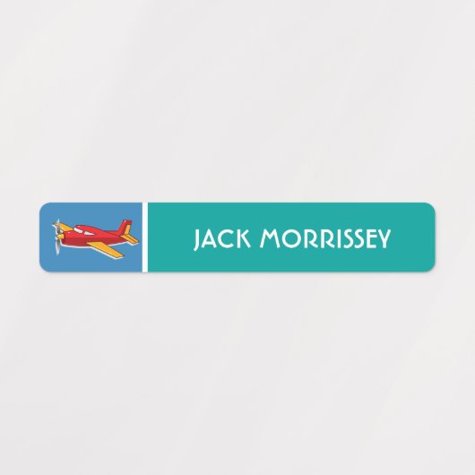 Étiquettes Aéronefs mignons Nom des enfants colorés (Design 1)