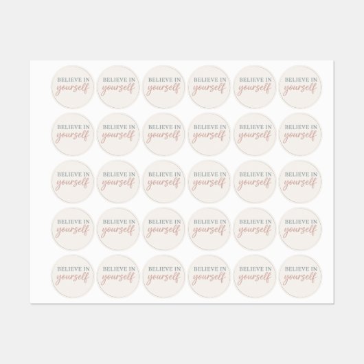 Étiquettes Aesthetic Quote – Minimal Pastel Motivation (Feuille)