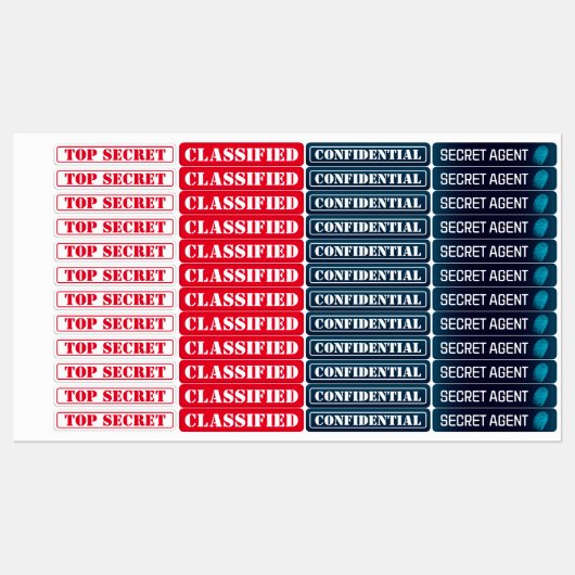 Étiquettes Agent secret Détective Spy Mystery Party (Feuille)