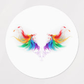 Étiquettes Ailes arc-en-ciel douces (Design 2)