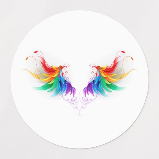 Étiquettes Ailes arc-en-ciel douces (Design 1)