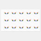 Étiquettes Ailes arc-en-ciel douces (Feuille)