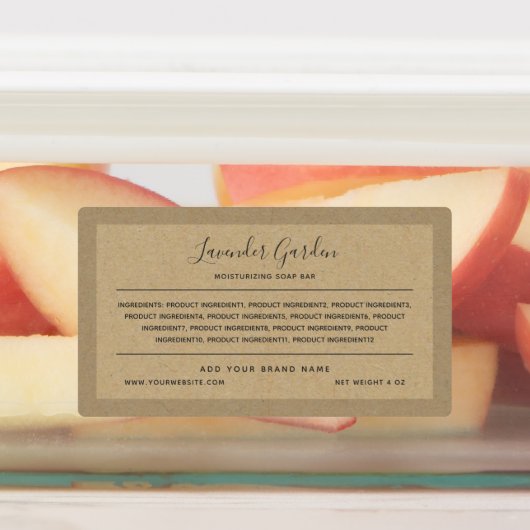 Étiquettes Ajouter des ingrédients de calligraphie de marque  (Apposé)