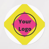 Étiquettes Ajouter un logo forme rose jaune (Design 2)