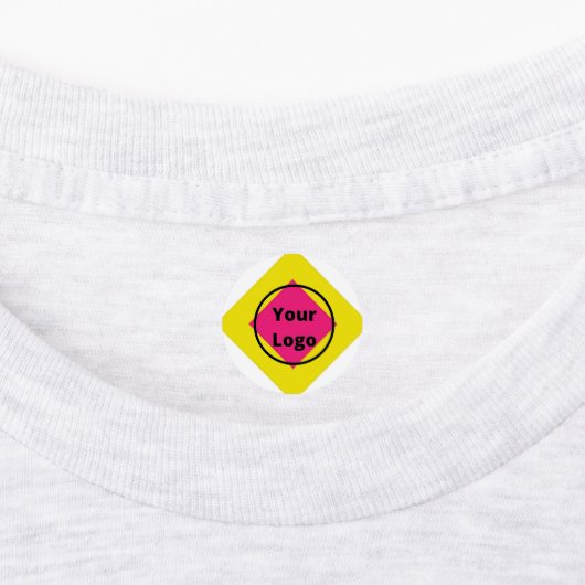 Étiquettes Ajouter un logo forme rose jaune (Apposé)