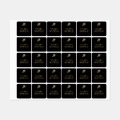 Étiquettes Ajouter votre logo Black Gold vêtements de nom d'e (Feuille)