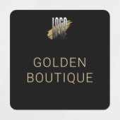 Étiquettes Ajouter votre logo Black Gold vêtements de nom d'e (Design 1)