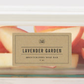 Étiquettes Ajouter votre logo Bordure et lignes gris Kraft Pr (Apposé)