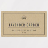 Étiquettes Ajouter votre logo Bordure et lignes gris Kraft Pr (Design 1)